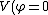 V(\varphi=0)=0 \to B=0